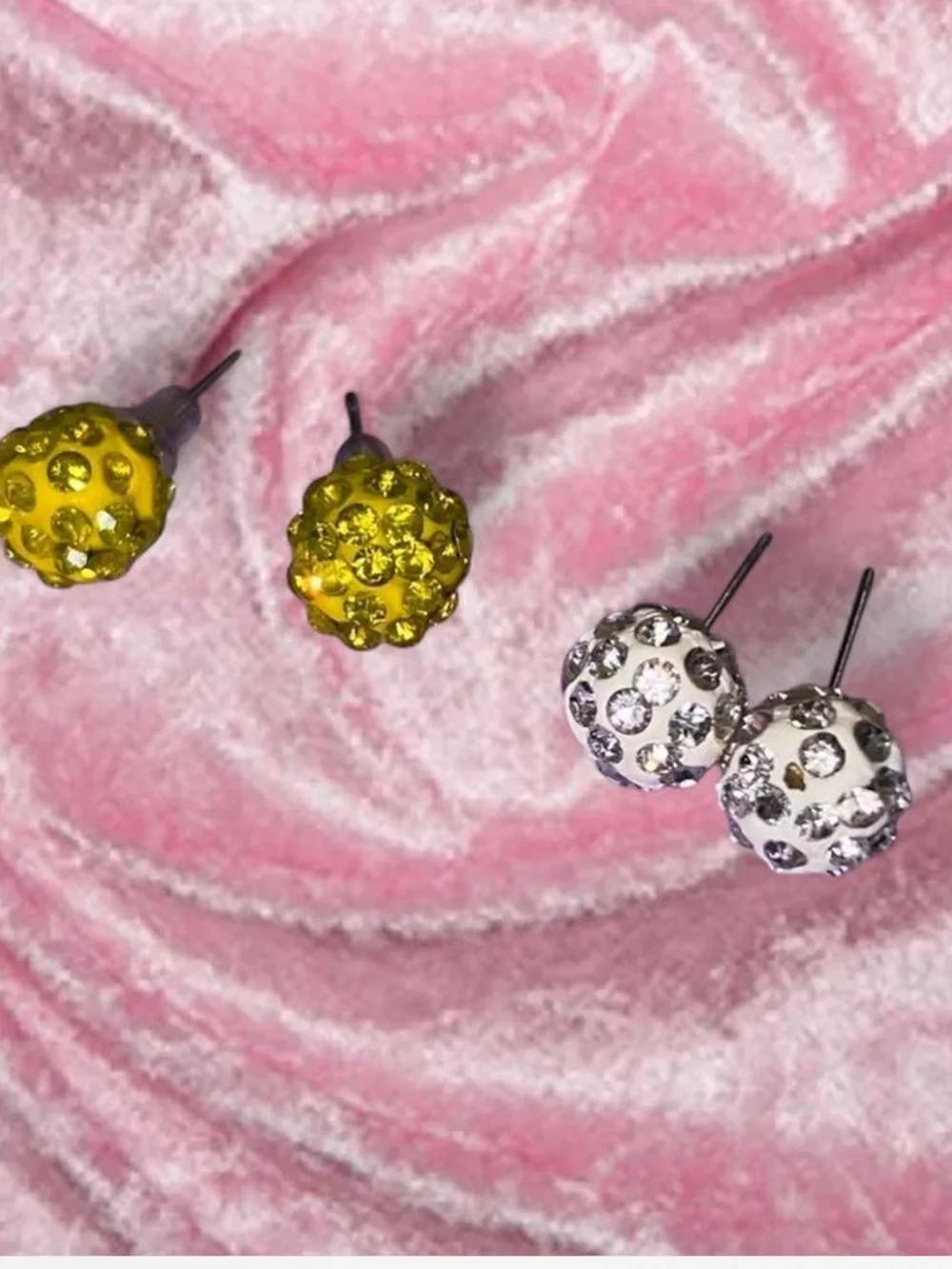 Elegant Yellow and Silver Stud Earrings